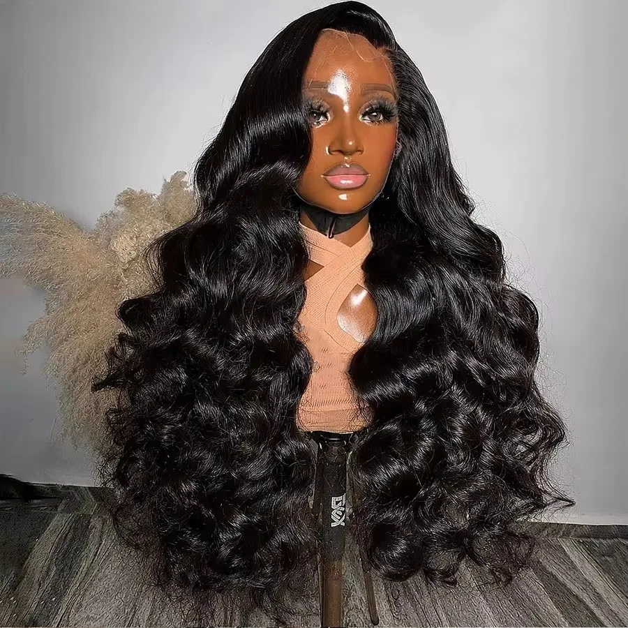 Loose Body Wave Lace Front Wig Black /Blonde /Pink 13x4 HD Synthetic Pre Plucked Chestnut Heat Resistant Glueless Daily Cosplay
