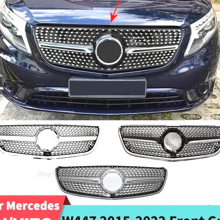 

Introducing！ Diamond Style Front Grille Racing Bumper Grill Facelift For Mercedes Benz Vito V W447 V250 V300 V260 Modified Body