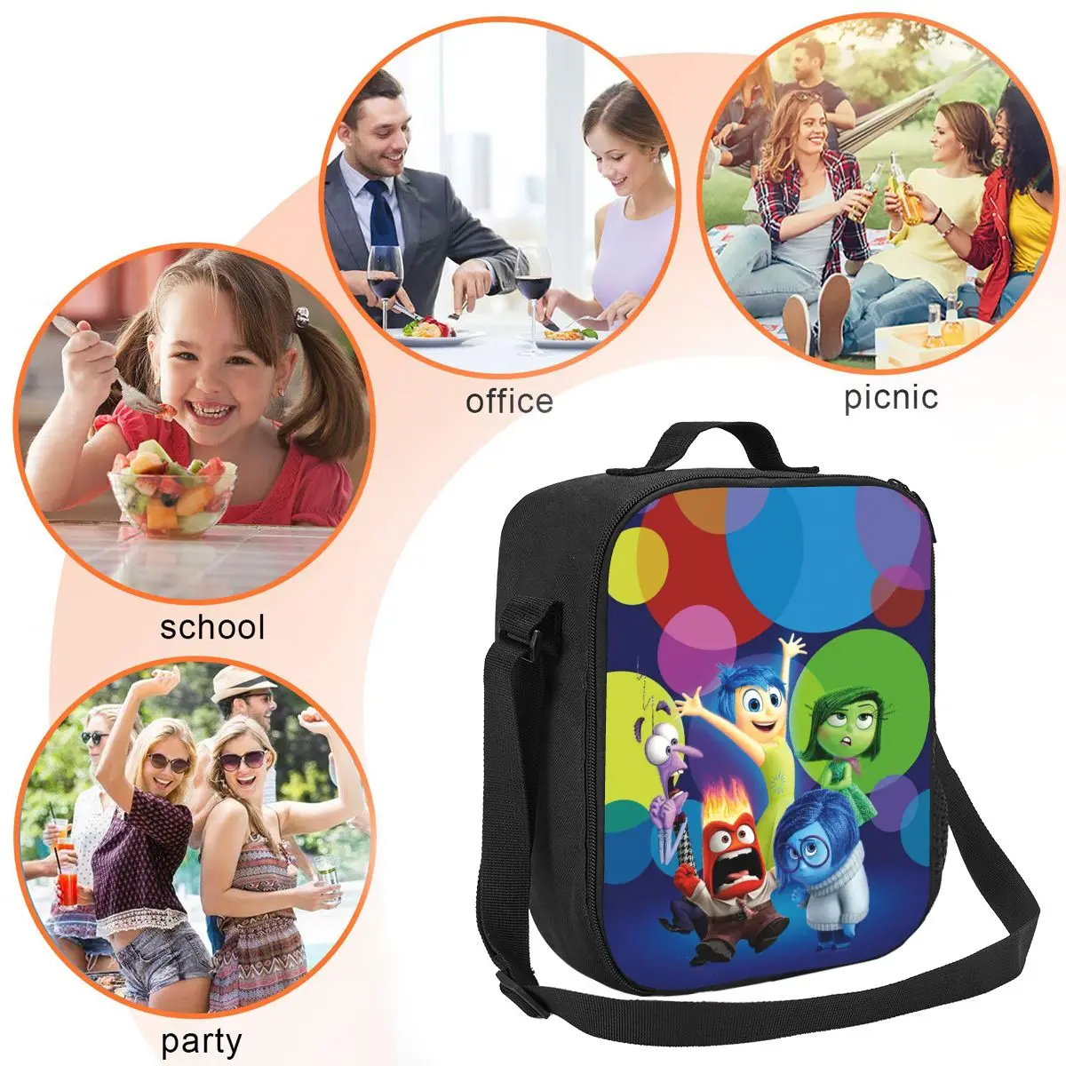 Custom Inside Out Thermal Insulated Lunch Bags Women Portable Lunch Tote for Kids School Children Storage Bento Food Box