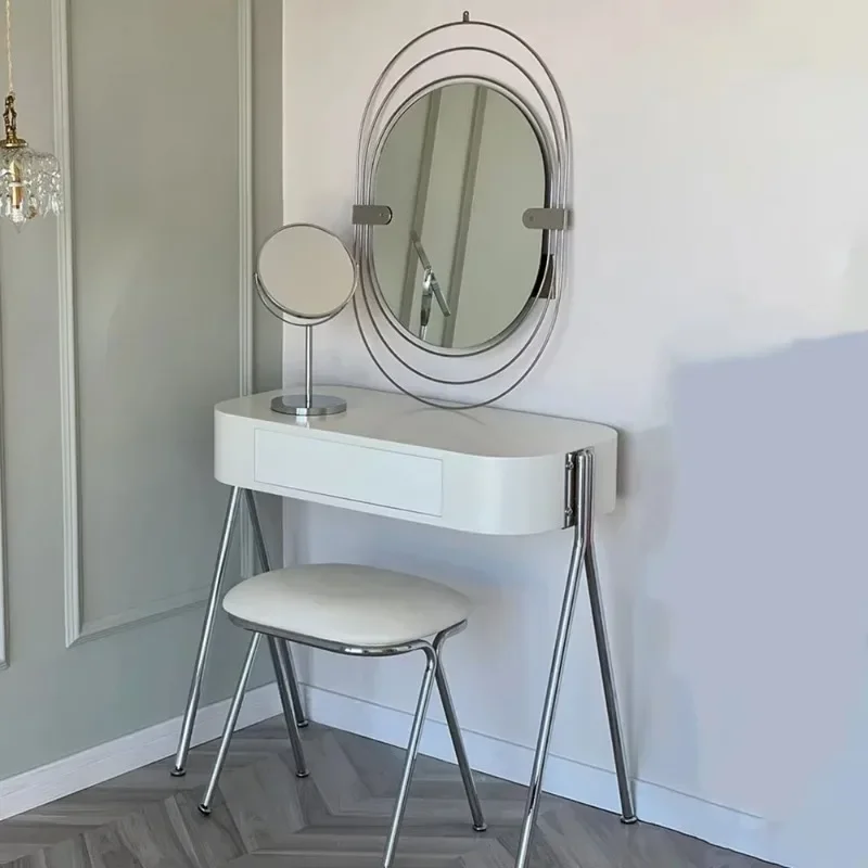 

Girls European Vanity Desk Set Elegant Storage Vanity Desk Cabinet Aesthetic Luxury Mirror Classic Mesas De Maquiagem Furniture