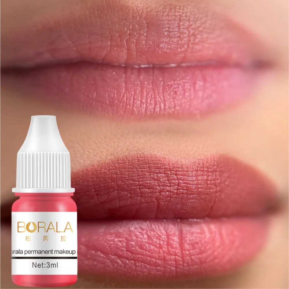 Borala Semi-Permanent Lip Pigment Professional Lip Blushing Microblading Tattoo Ink for Natural Looks REACH Certified 3pcs Set