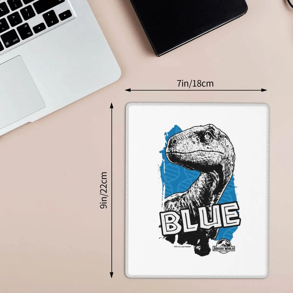 Jurassic World - Blue Fan Art Graphic 2 7x9 in 22x18 cm Mouse Pad Computer Keyboard Mouse Mat Gamer PC Laptop Desk Mat