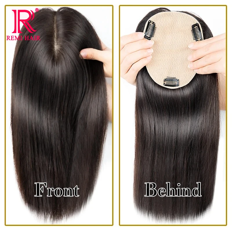 Real Human Hair Clips On Women Toppers 12x13cm Natural Black Hair Good Quality Wholesale Price Soft Silky European Virgin Hair