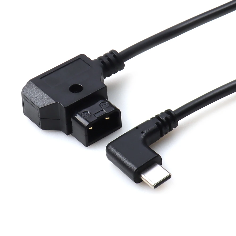 Black D-TAP to Type-C Power Cable D-Tap Input to USB C Output Charging Wire Line for V Mount Battery DJI Focus Pro Motor