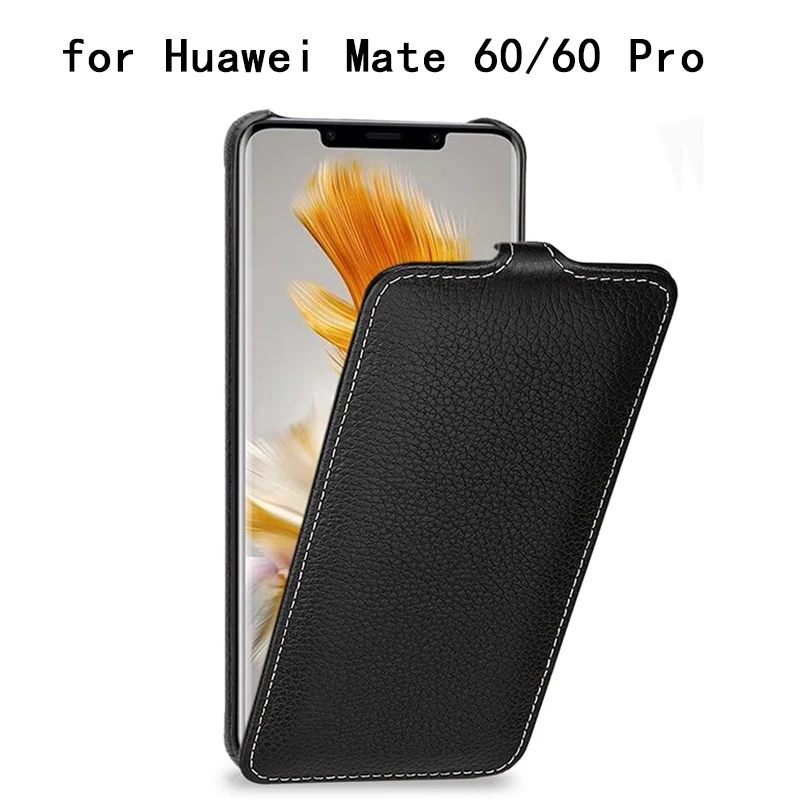 

Business Flip Phone Case for Huawei Mate 60 Pro Carcasa Genuine Leather Funda for Huawei Mate 50/Mate 50 Pro Cover Skin mate60