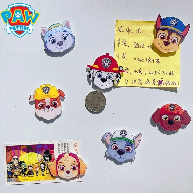 Paw Patrol Fridge Magnet Refrigerator Magnetic Sticker Children Photo Wall 3D Cute Plant Board Reminder Home Decoration Kitchen