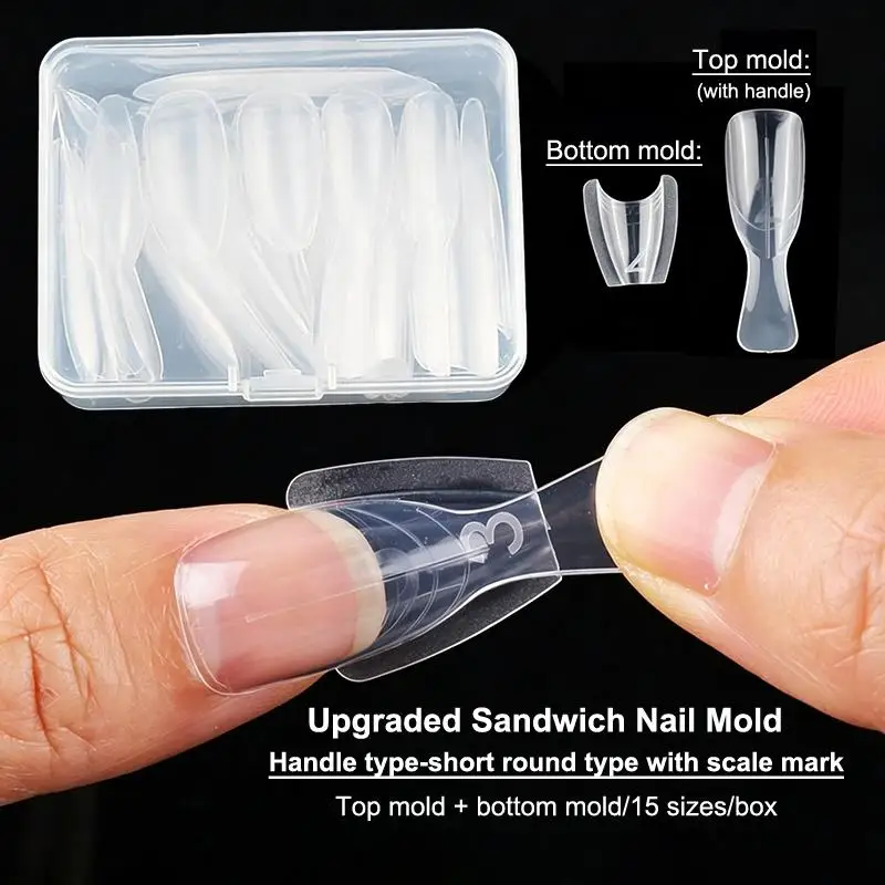 Original Sandwich Design 60Pcs Dual Forms For Salon Nail Art Quick Application