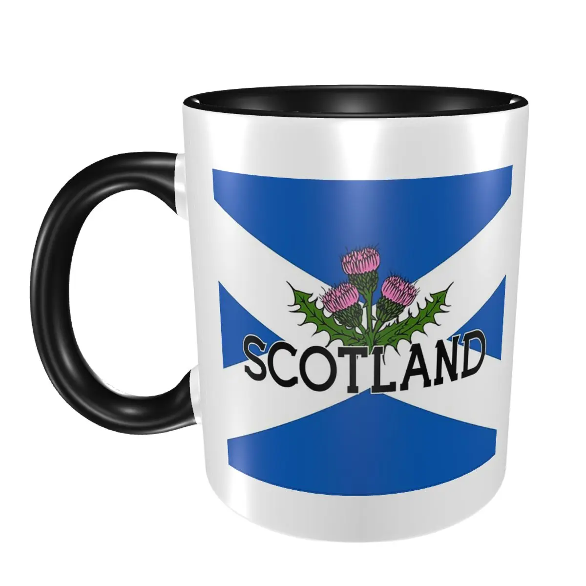 

Scotland Saltire Flag Scottish St Andrews Cross And Thistle Mug Ceramic Coffee Cups Tea Mugs Milk Cup Drinkware Gift for Unisex