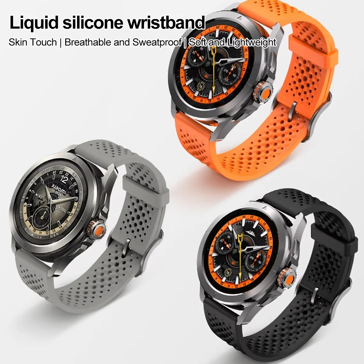 สายซิลิโคนเหลวสำหรับนาฬิกา Xiaomi S4 S3 S2สี S1สายรัดข้อมือเดิมสำหรับนาฬิกา Huawei 4/GT4-3-2สำหรับนาฬิกา4/5/6/7