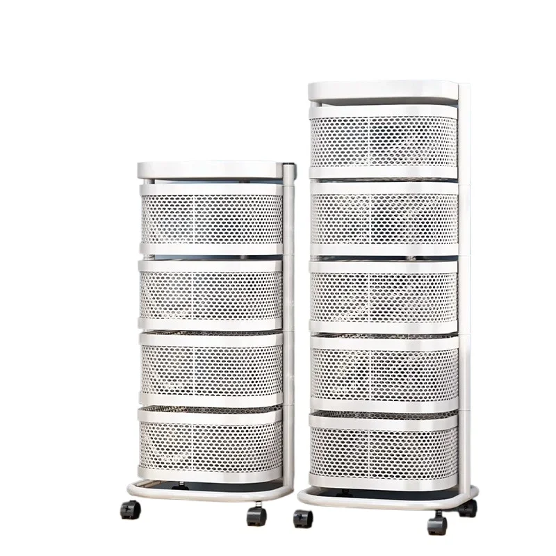 Kitchen Rotatable Fruit and Vegetable Shelf with Wheels Multi Layer Kitchen Rack for Fruits and Snacks Organizers with