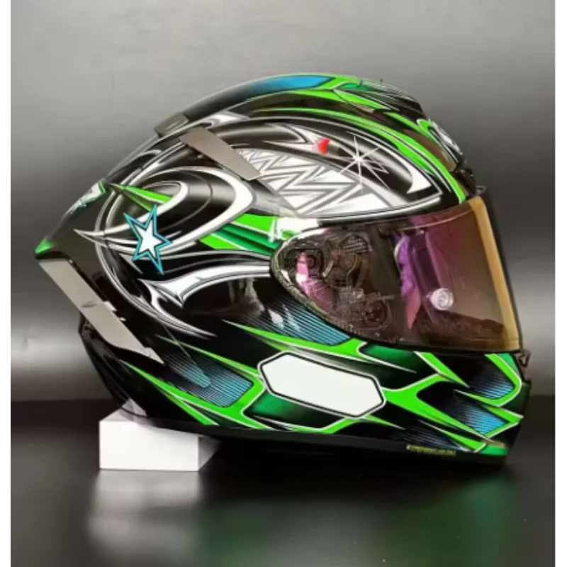 

Мотоциклетный шлем с полной защитой лица, одобренный DOT, X14 YANAGAWA5, зеленый цвет, для езды на мотокроссе, гонок, мотоциклетный шлем, Casco De Motocicleta