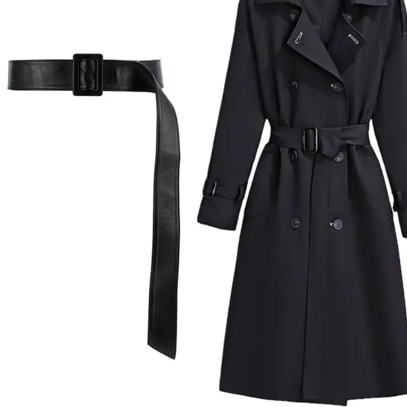 39BD Stylish Adjustable Cuff Belt PU Leather Cuff Straps for Women Trenchcoats Everyday Wear Jackets Replacement Cuff Belt