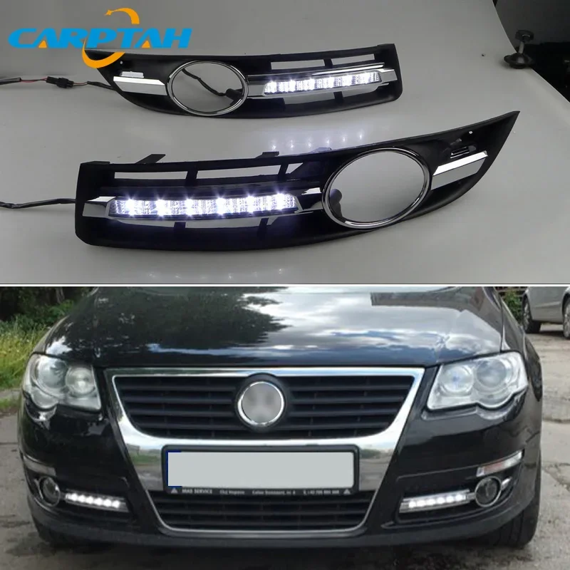 12V Car LED Daylihgts DRL For Volkswagen VW Passat B6 2007 2008 2009  Daytime Running Lights Day Driving Headlamp