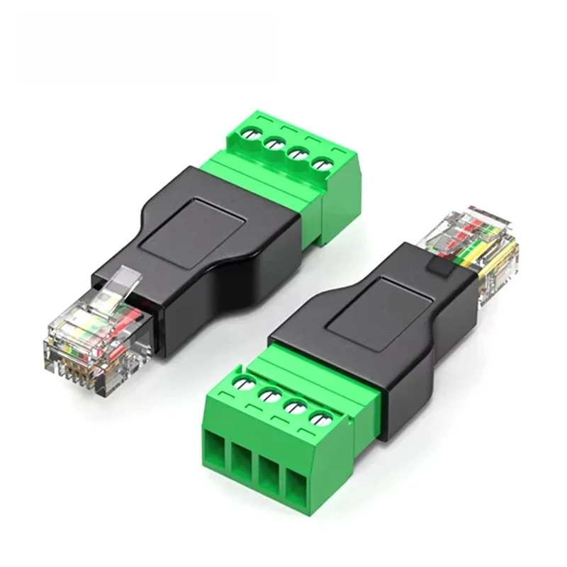 4Pin to RJ11 6P4C Terminal Solderless rj11 Quick Docking Network Conversion Connector Pressure Free Joint Phone Crystal Head