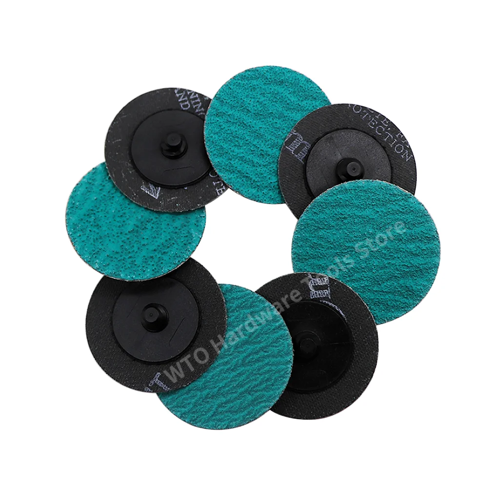 

40PCS 2Inch Sanding Disc Quick Change Green Zirconia,Type R Male Roll On Sanding Disc for Metal Deburring Polishing Rust Remover