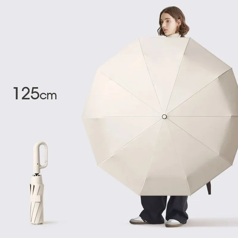 

27-inch ring buckle triple folding umbrella fully automatic umbrella double folding business umbrella increased wind resistance