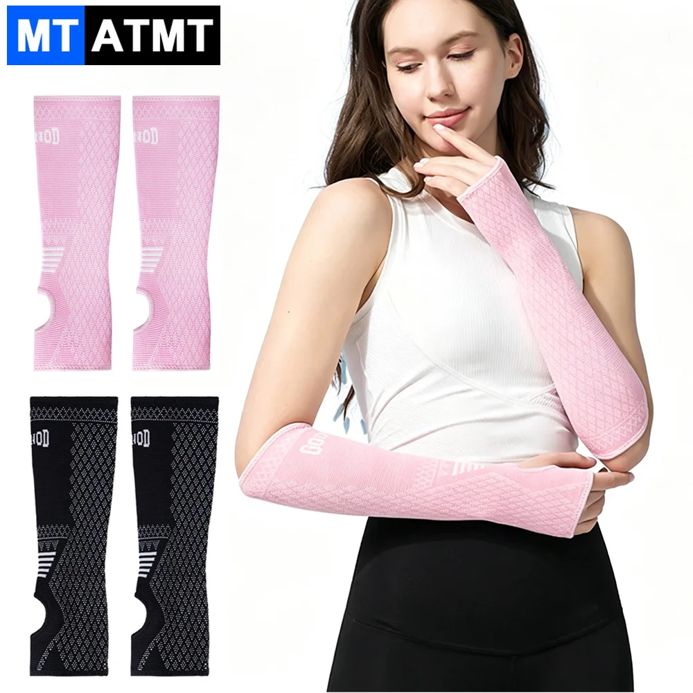 1Pair Punk Gothic Long Fingerless Gloves Knitted Arm Warmer Elbow Length Thumb Hole Gloves Outdoor Sports Sleeve Arm