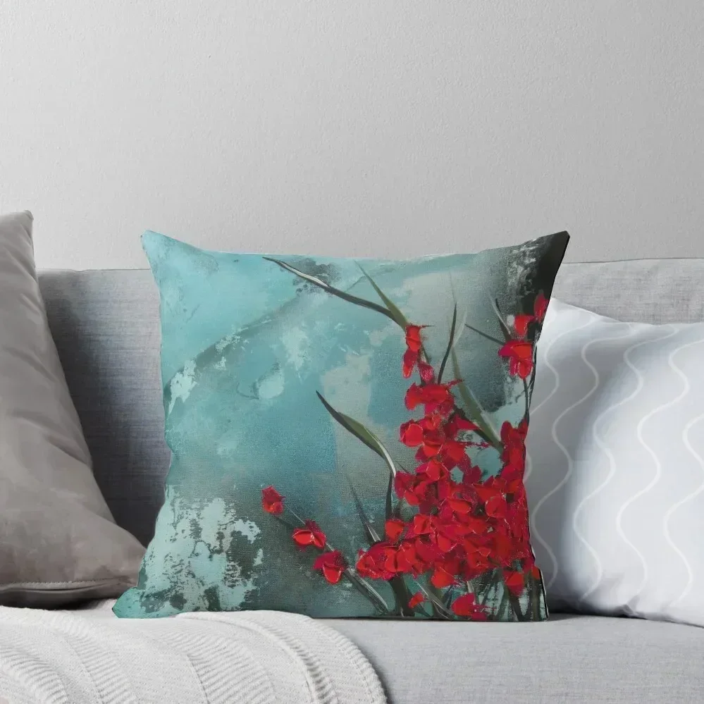 

Turquoise and Red Flowers Throw Pillow Sofa Covers For Living Room Cushions For Sofa Sofas Covers pillow