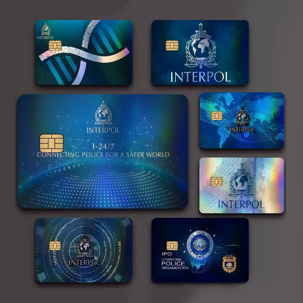 Autocollants minimalistes pour cartes bancaires Interpol, décorations amovibles de style personnel