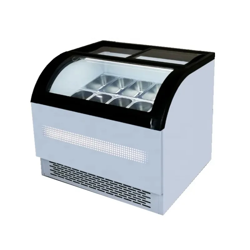 Vetrina per frigorifero per pasticceria con luce a LED a porta aperta a temperatura singola Vetrina per gelato a LED a doppia porta Raffreddatore in vetro