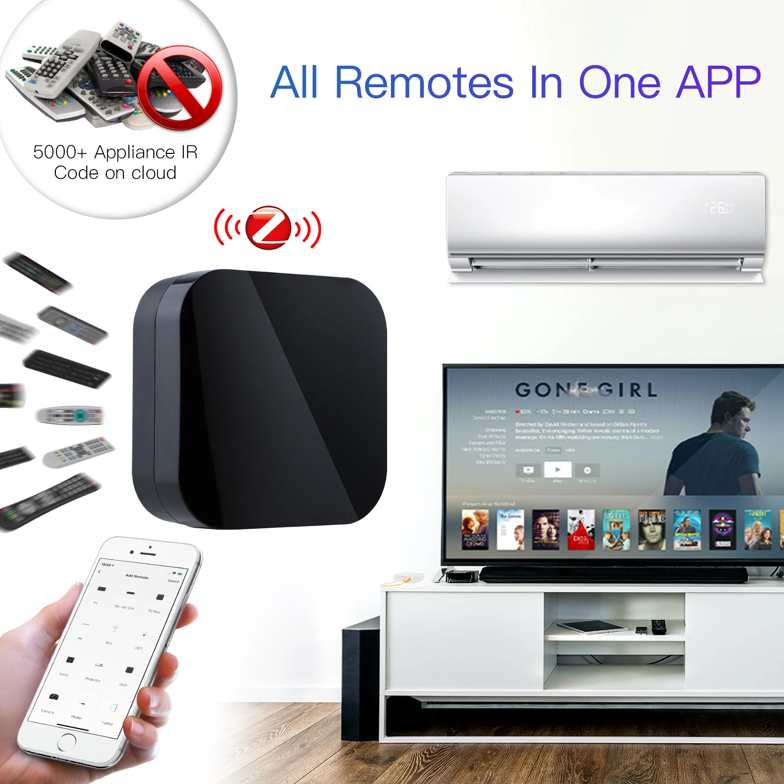 ZigBee Smart IR Remote Control Works with Alexa Google Home Wireless Remote Controller Powered by Tuya for Smart Home
