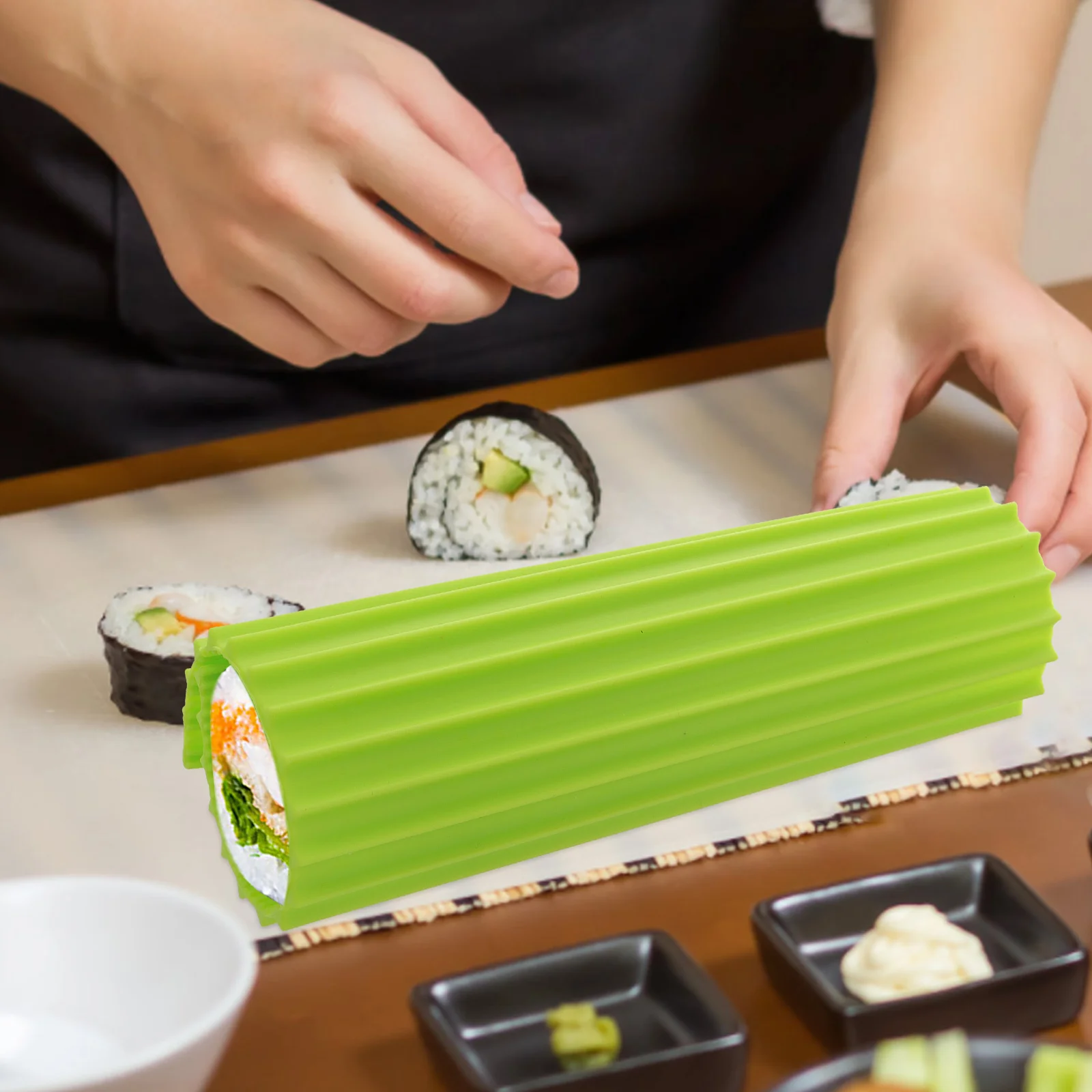 

Silicone Sushi Rolling Mat Reusable Handmade Tools Easy Clean Foldable Kitchen Supplies Sushi Making Mats Roller Pad
