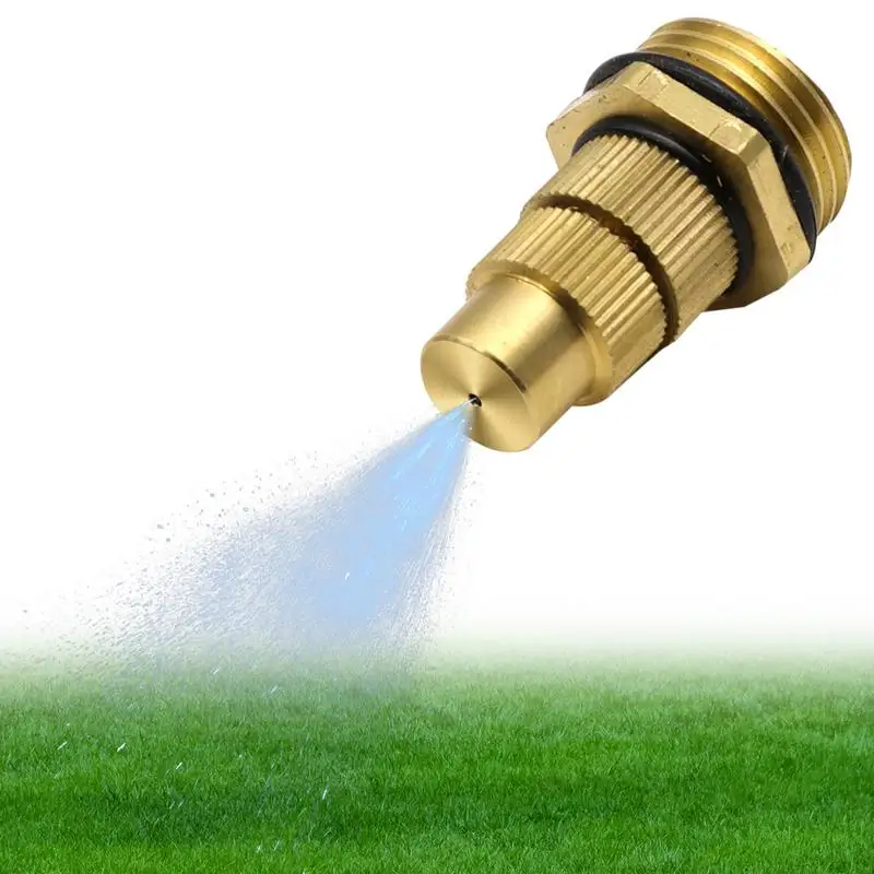 Misting Spray Nozzle 1/4 Atomizing Sprinkler Nozzle With Filter Durable Spray Nozzles Copper Mister Heads For Garden Greenhouse