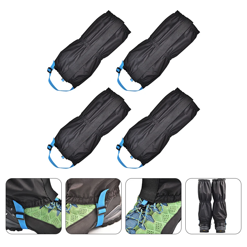 

2 Pairs Waterproof Foot Covers Snow Gaiters Velvet Hiking Boots 70d Adult Leggings Outdoor Activities Leg Cover