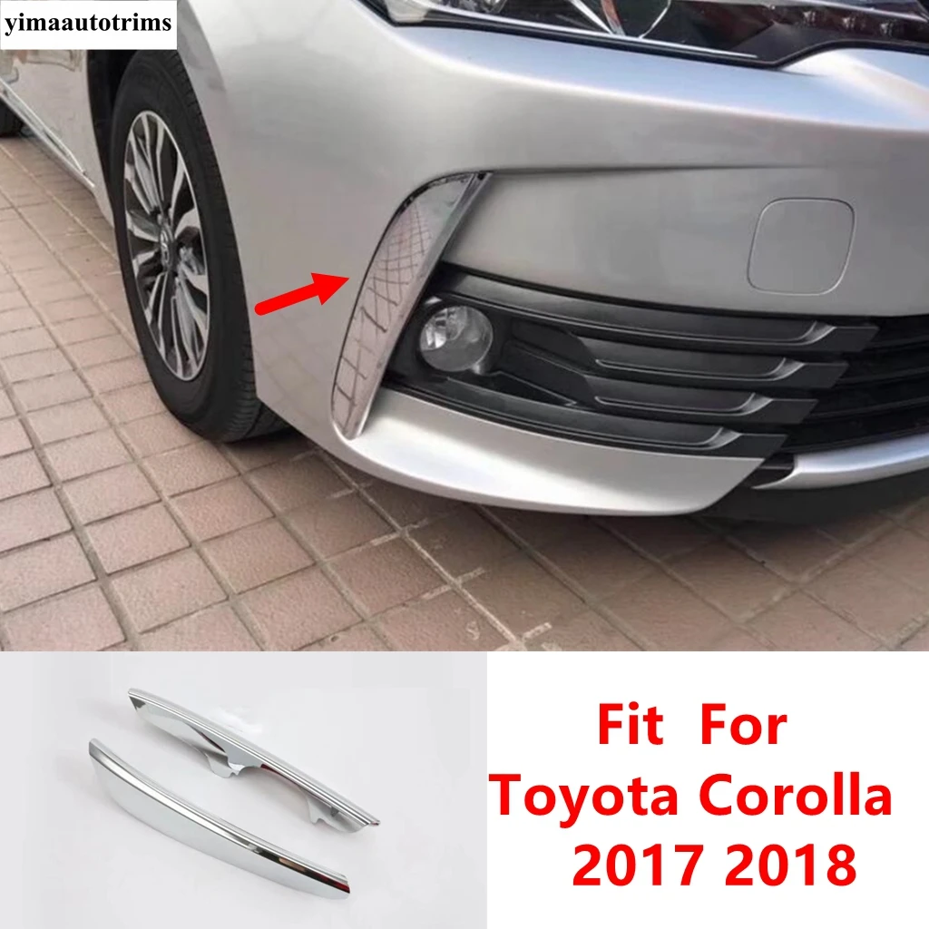 

Front Fog Lights Lamps Eyelid Eyebrow Strip Decorative Sequins Cover Trim For Toyota Corolla 2017 2018 ABS Chrome Accessories