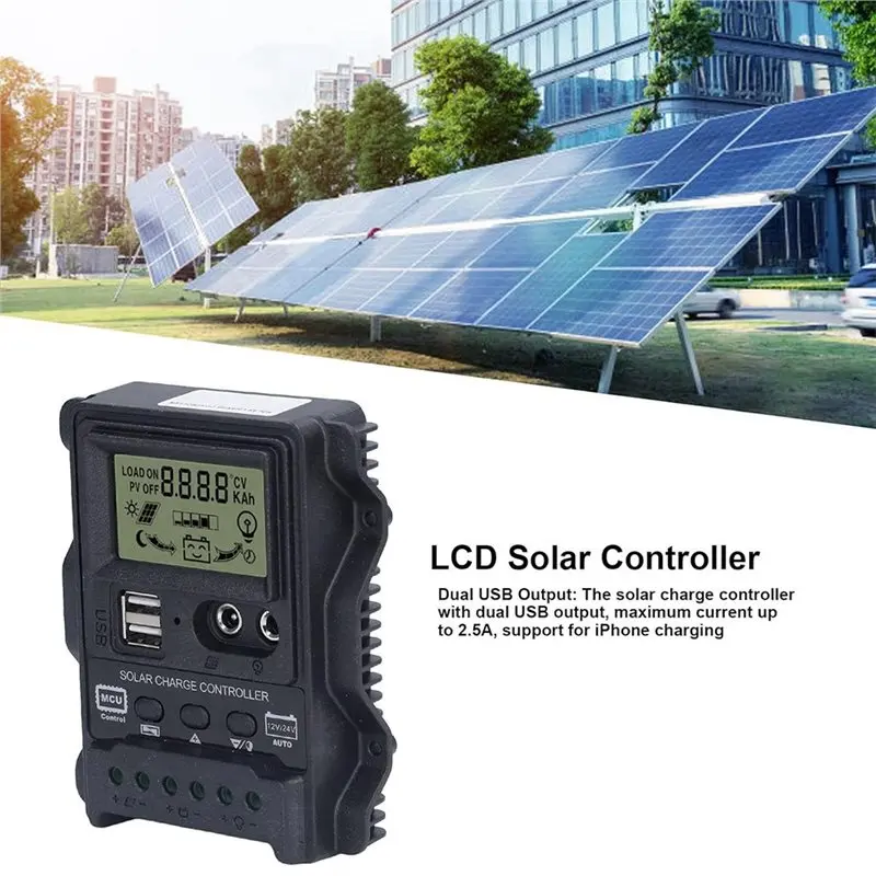 A68P-PWM Controllers, Power Off Memory Backflow Resistance Circuit Dual USB Solar Controller For Batteries (30A)