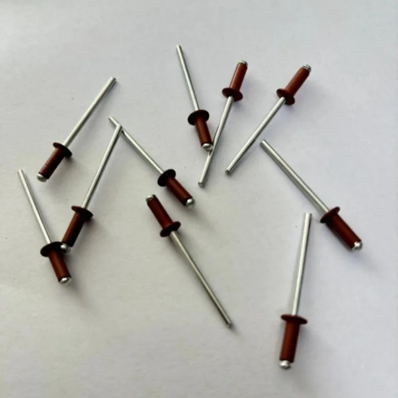 50PCS RAL8004 Copper Brown Painted Blind Rivets Aluminium Steel Colored Rivets DIY Pop End Blind Rivet Fastener 1/8\