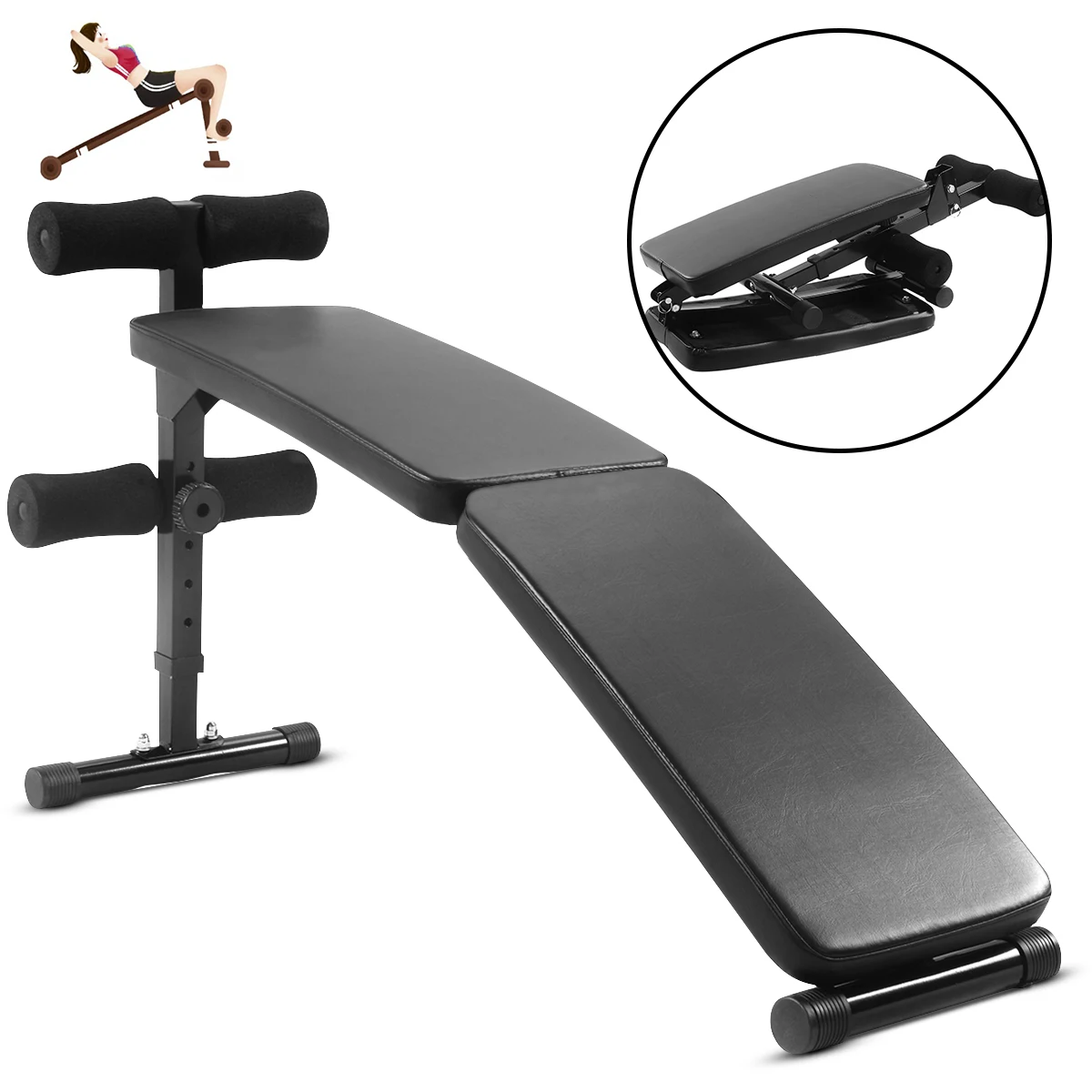 

Gym Equipment Home Use Fitness Workout Strength Exercise Adjustable Foldable Sit up Bench