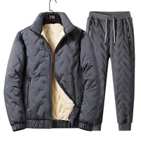 Winter Warm Suit Men's Two-piece Set Autumn and Winter Thickened Casual Trousers Warm Cotton Jacket Sweater Jackets Man