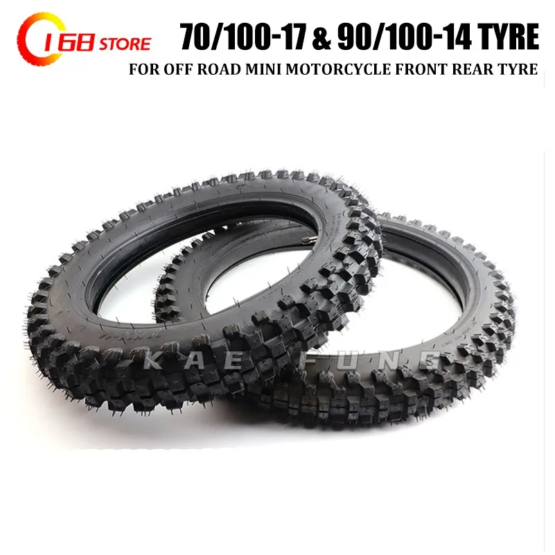 

70/100-17 front tyre 90/100-14 rear inner outer for Off road mini motorcycle and wheels