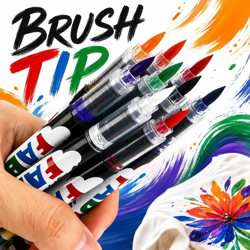 12-36 Colors Fabric Markers Pens Set - Indelible and Permanent Fabric Paint Fine Point Textile Marker Pen Art Painting Supplies