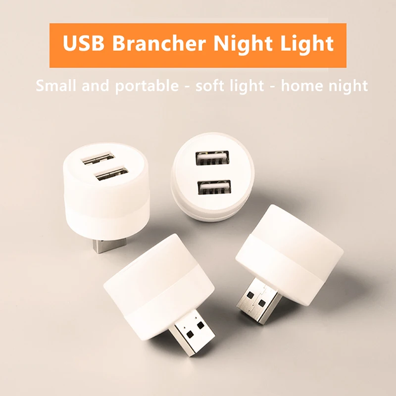 Mini Portable LED Book Lights USB Extender Multi-function Plug-and-Play Reading Lamp Power Bank PC Laptop Notebook Night Light