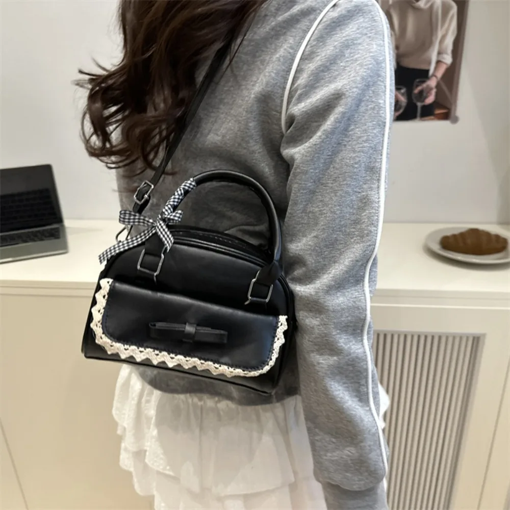 

Fashion Lace Shoulder Bags Vintage Bowknot Handbags Multifunction Simple Tote Bag Women