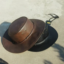 Western Cowboy Hats Ethnic Leather Belt PU Leather cowboy Hat For Men Women Hats Windproof vintage caps sombrero vaquero hombre