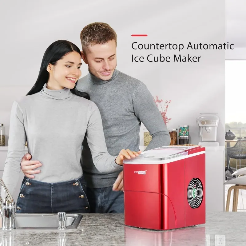 Electric Portable Compact Countertop Automatic Ice Cube Maker Machine with Self Cleaning Function Visible Window