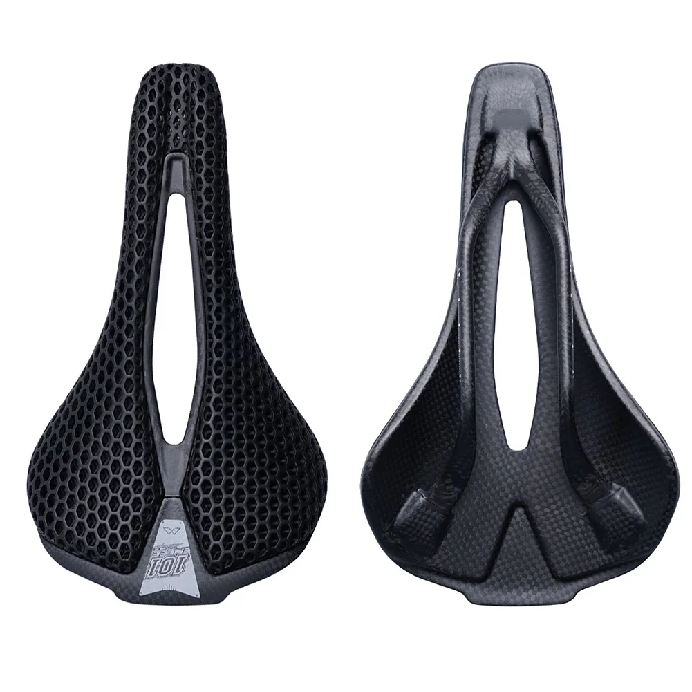 3D Printed Bike Carbon Saddle Bicycle Seat Cushion Breathable Bicycle Saddle Cover Bike Seat Cover Bicycle Saddle Cycling Parts