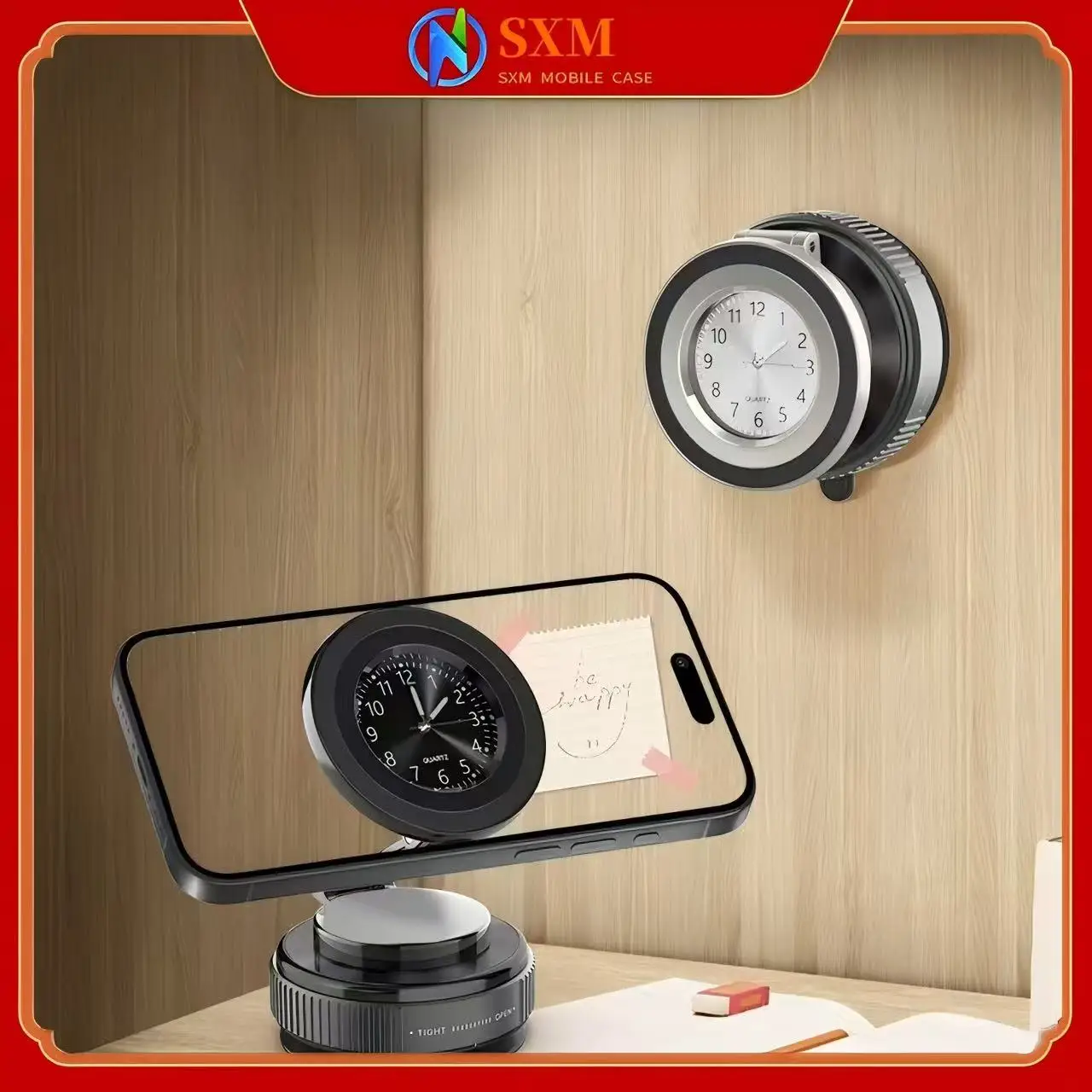 

Mobile phone holder magnetic car vacuum adsorption desktop magsafe clock folding two-way suction cup