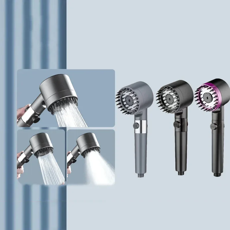 Shower for Bathroom Accessories Three Level Adjustment Showerhead Pressurization Head Massage Knobs Filter Set Showers Parts
