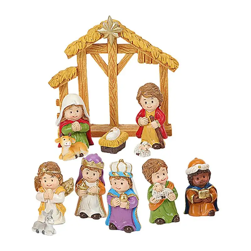 Christmas Nativity Sets Resin Nativity Figurine Set 12X Christmas Nativity Scene Sets Collectible Religious Holiday Collection