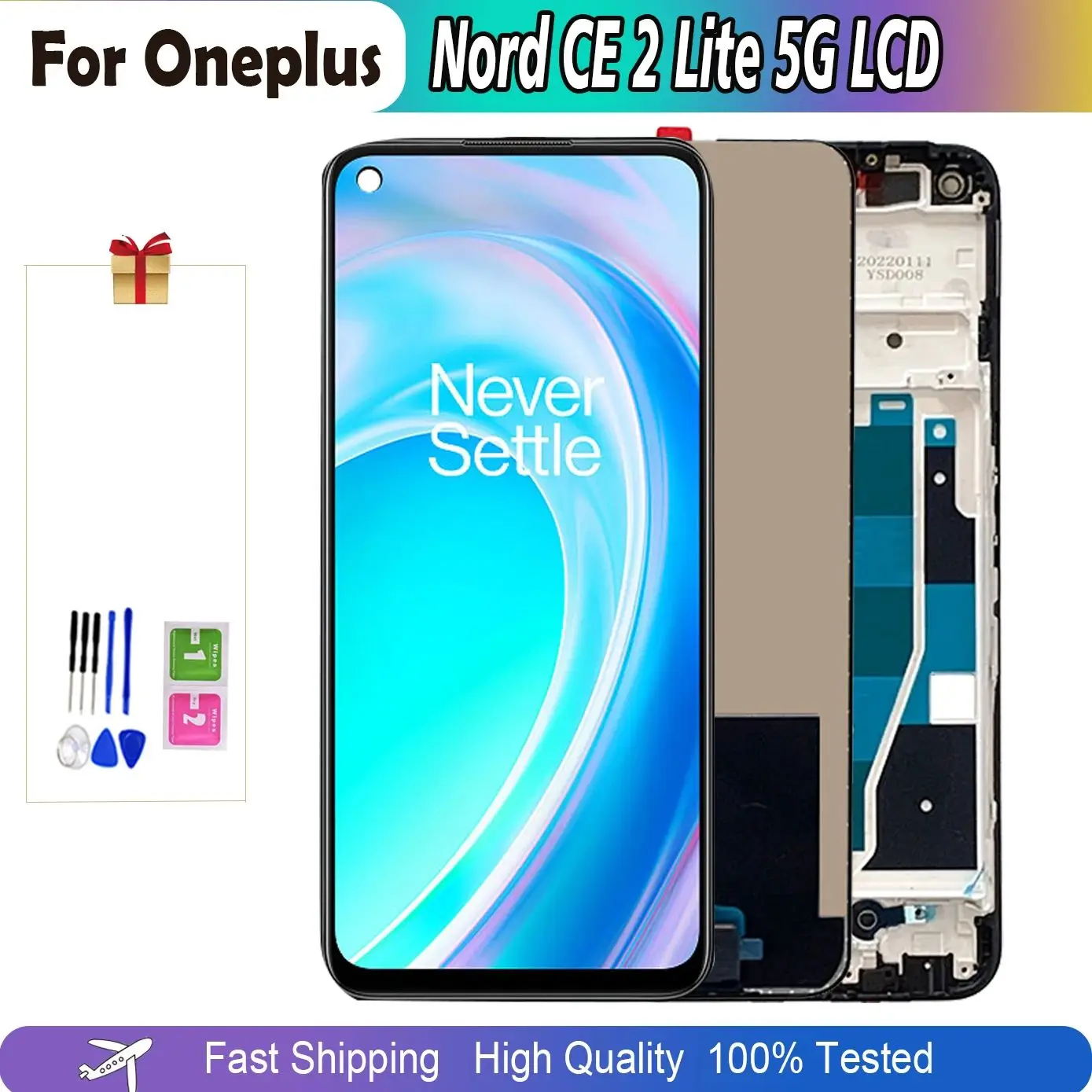 

Display Original For OnePlus Nord CE 2 Lite 5G CPH2381 CPH2409 Screen Frame Touch Panel Digitizer For OnePlus Nord CE2 Lite LCD