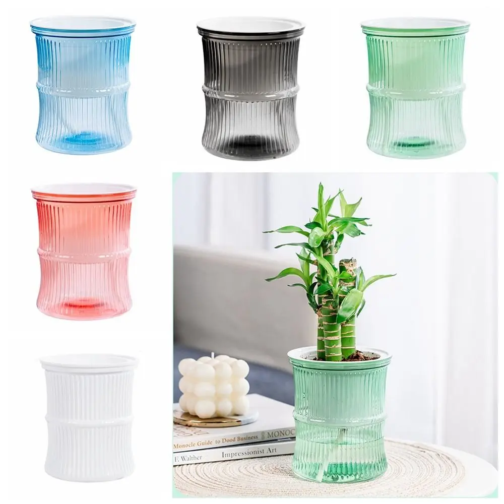 Safety Self-absorbing Plant Pot Odorless Wear-resistant Imitation Glass Flower Pot Hydroponic Lazy Hydroponic Flower Pot Office