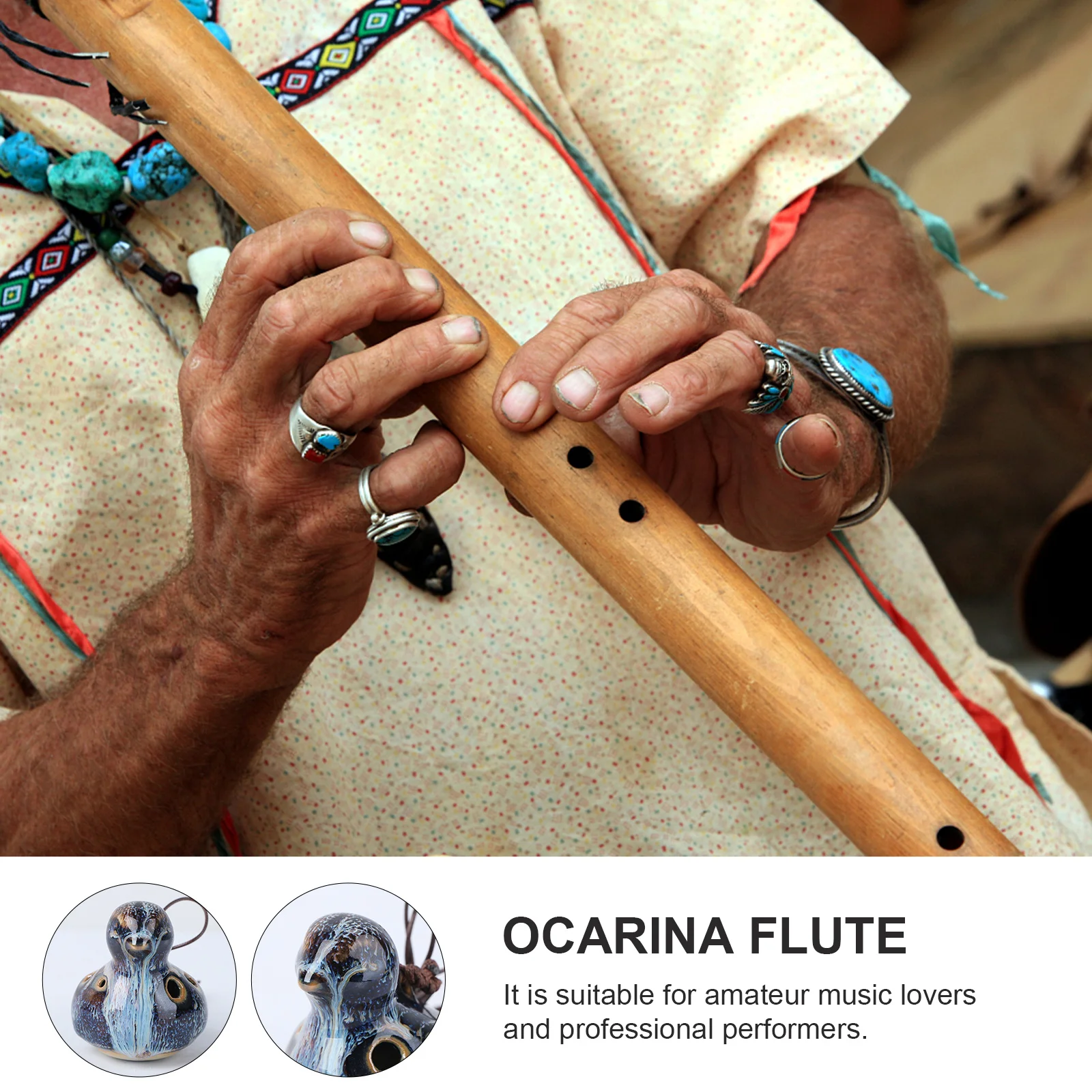 

6 Holes Bird Ocarina Music Instrument Wood Didgeridoo Wooden Professional Clay Whistle Decor Easy Travel