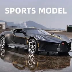 1:24 Bugatti Voice Of The Night Car Model Diecasts Toy Vehicles Metal High Simulation Sound and Light Collection kids Gift