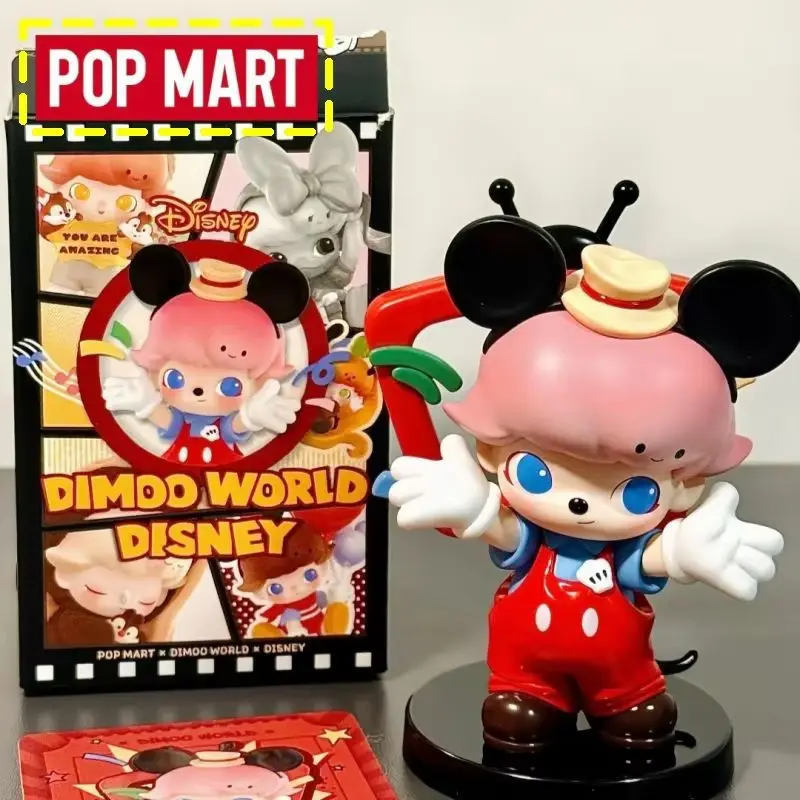 

Genuine Pop Mart Dimoo X Disney Flocked Blind Box Mickey Minnie Cute Figurine Collectible Desktop Decoration Birthday Gift