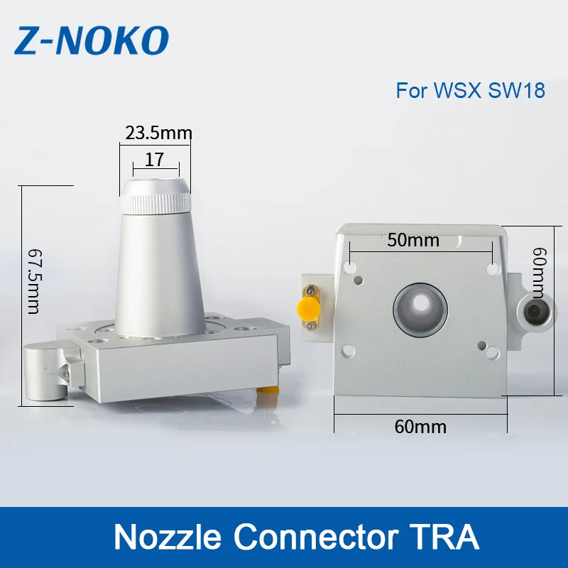 ZNOKO WSX SW18 Fiber Laser Metal Cutting Head Laser Nozzle Sensor Connector Nozzle Connection Parts