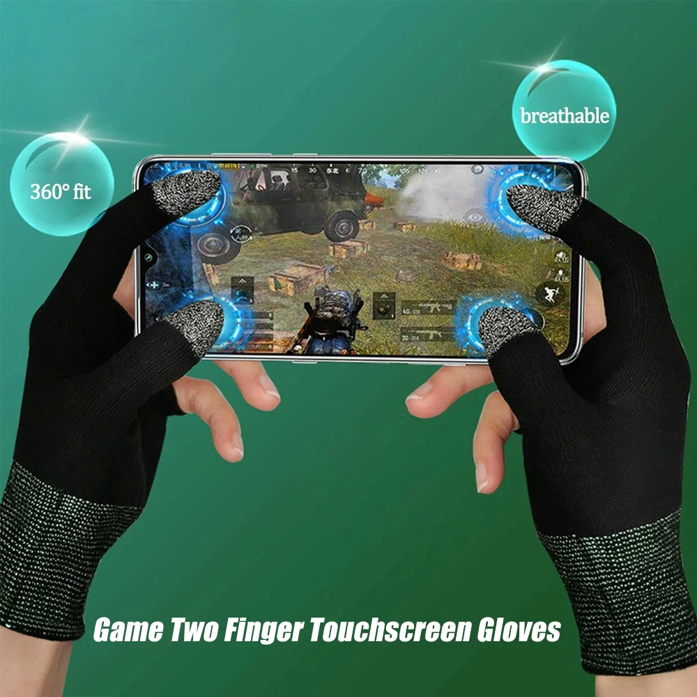 1/2 Pair Gaming Finger Gloves – Touchscreen-Compatible, Breathable Nylon & Graphene Sleeves for Mobile Gaming